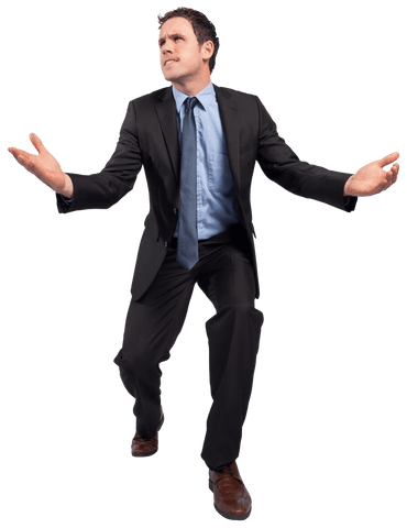confused businessman with open arms on transparent background - Download Free Stock Videos Pikwizard.com
