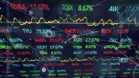 Animated Stock Market Data with Digits and Graphics