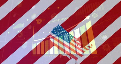 American Economy Concept with Flag and Graphs - Download Free Stock Images Pikwizard.com