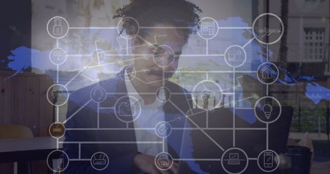 Global Network Interconnectedness Concept with Digital Interface Overlay