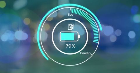 Electric Car Dashboard with Eco-Friendly Data Overlay - Download Free Stock Images Pikwizard.com