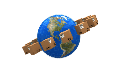 transparent digital illustration of earth with parcels circling globe - Download Free Stock Videos Pikwizard.com