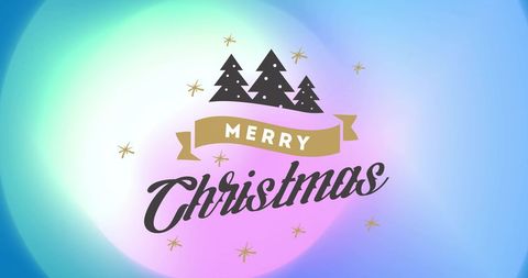 Festive Merry Christmas Text on Vibrant Background