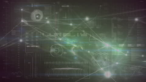 Futuristic Digital Interface with Data Connections and Global Network