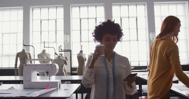 Female Fashion Designers in Studio Workspace with Sewing Machines and Mannequins - Download Free Stock Images Pikwizard.com