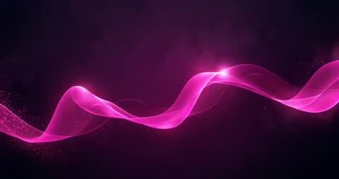 Glowing Pink Ribbon Wave Moving Across Futuristic Void