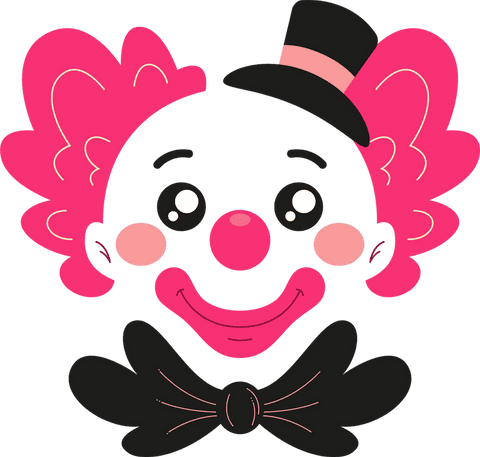 playful cartoon clown head with top hat on transparent background - Download Free Stock Videos Pikwizard.com