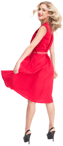 elegant caucasian woman in red dress on transparent background - Download Free Stock Videos Pikwizard.com
