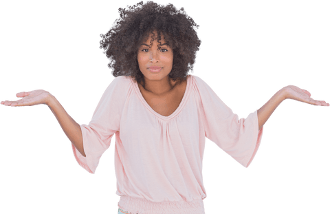 confused woman raising arms with transparent background - Download Free Stock Videos Pikwizard.com