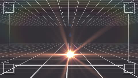 Futuristic Virtual Interface with Grid and Light Flare