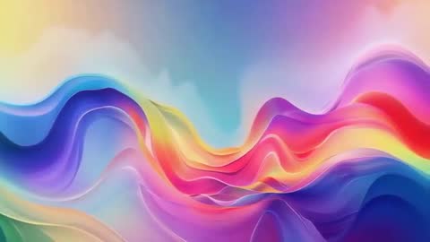 Vibrant Abstract Waves with Fluid Neon Colors