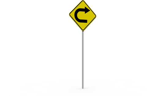 illustration of u-turn traffic sign on transparent background - Download Free Stock Videos Pikwizard.com