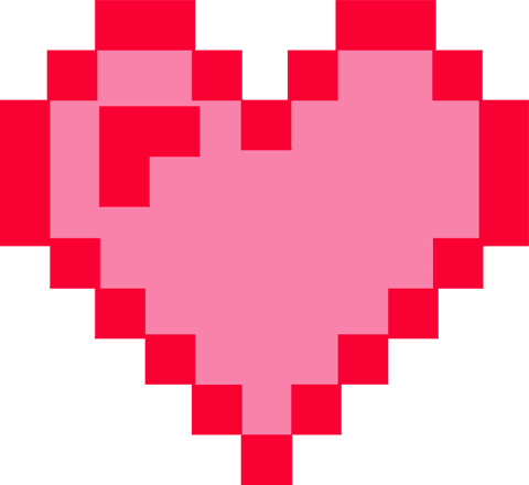 Pixelated Heart Icon on Transparent Backdrop in Pink and Red - Download Free Stock Videos Pikwizard.com