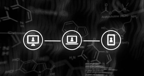 Digital Connection Network on Abstract Black Background - Download Free Stock Images Pikwizard.com
