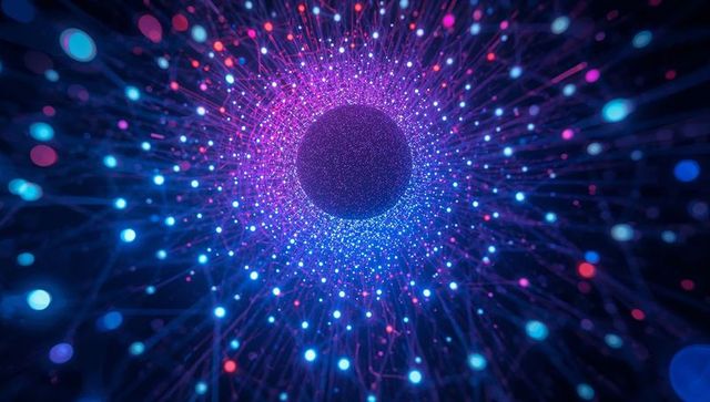 Futuristic Digital Sphere with Glowing Network Lines