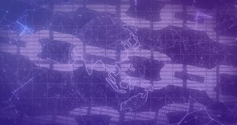Digital World Map with Binary Code Overlay - Download Free Stock Images Pikwizard.com
