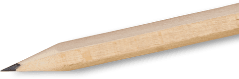 Wooden cut pencil with customizable transparent background design