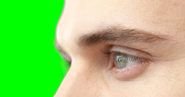 Close-up of Male Eyes Looking Forward with Green Background - Download Free Stock Images Pikwizard.com