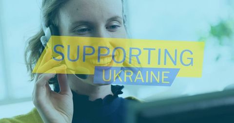 Support for ukraine call center assistance concept
