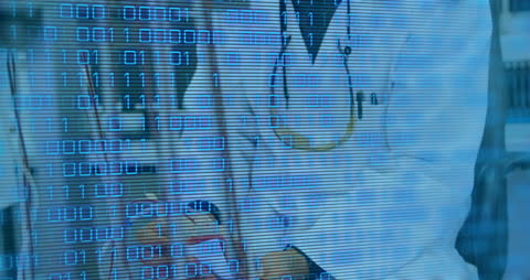 Digital Visualization of COVID-19 Virus Cells with Binary Code Overlay