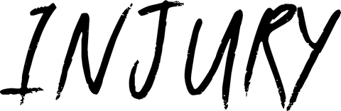 Transparent digital illustration of injury text for health and sport