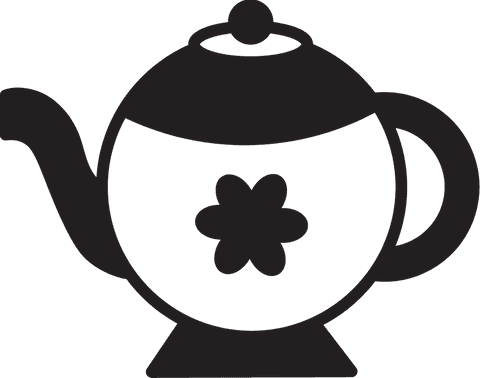 silhouette teapot with flower on transparent background - Download Free Stock Videos Pikwizard.com