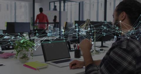 Developer connecting devices with digital network overlay in collaborative open office