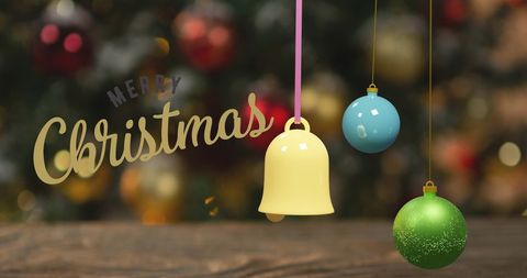 Merry Christmas Celebration with Festive Ornaments - Download Free Stock Images Pikwizard.com