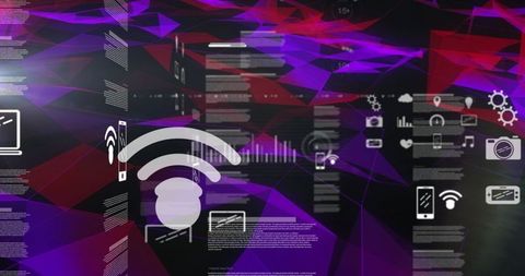 Digital Data Interface with Connectivity and Network Icons - Download Free Stock Images Pikwizard.com