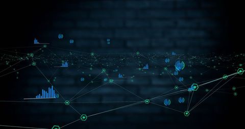 Digital network connections over brick wall