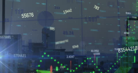 Digital Interface with Data Processing Over Cityscape