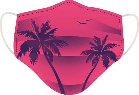 transparent vector face mask with palm tree design - Download Free Stock Videos Pikwizard.com