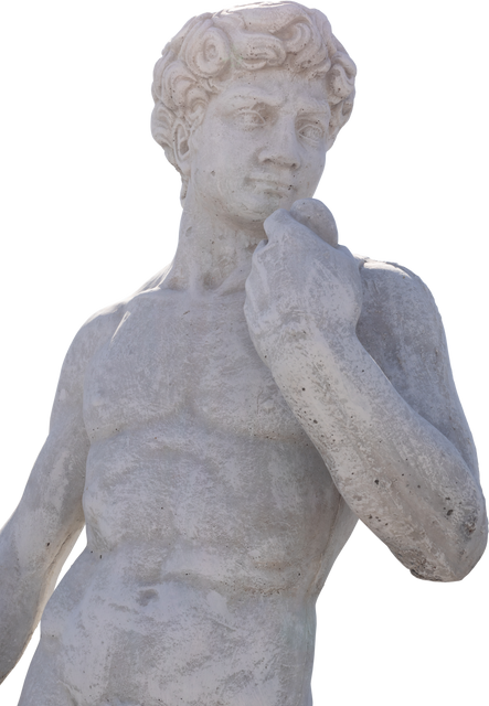 Transparent Background of Ancient Fizured Marble Statue of Pondering Man - Download Free Stock Videos Pikwizard.com