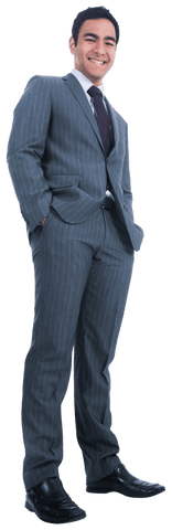 smiling biracial businessman in gray pinstripe suit with transparent background - Download Free Stock Videos Pikwizard.com