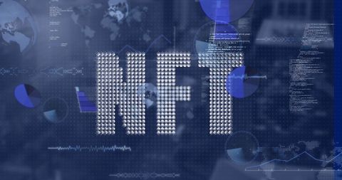 Nft digital concept with global connections and network interface