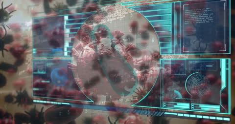 Digital Interface with COVID-19 Cells and Data Overlay