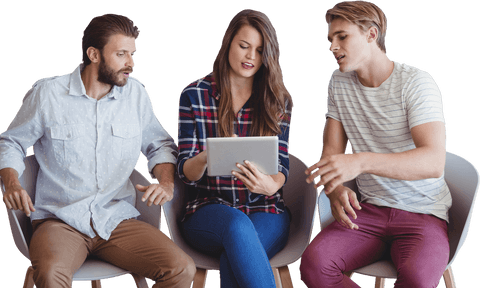 transparent group discussion over tablet collaboration. - Download Free Stock Videos Pikwizard.com