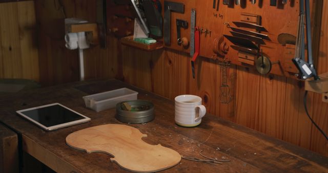 Cozy Workshop with Violin Making Tools and Warm Lighting - Download Free Stock Images Pikwizard.com