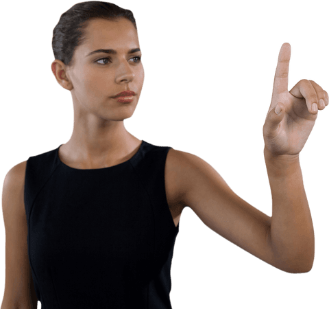 businesswoman operating transparent virtual interface screen - Download Free Stock Videos Pikwizard.com
