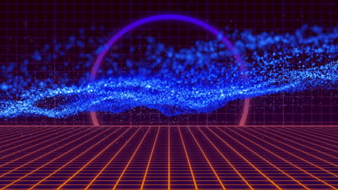 Futuristic Digital Wave with Geometric Patterns