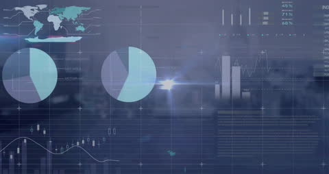 Global Financial Data Analysis Over Cityscape