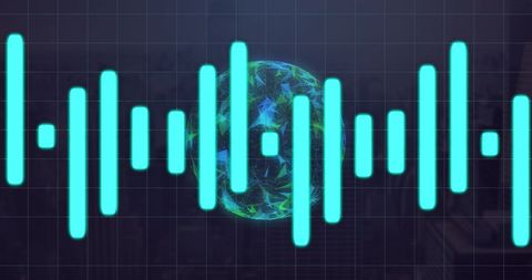 Abstract Digital Soundwave Around Globe Symbolizing Global Technology - Download Free Stock Images Pikwizard.com