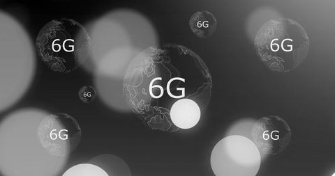 6G Technology Network Globes with Bokeh Light Effects