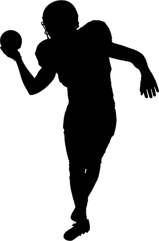Silhouette of Male Football Player Holding Rugby Ball Transparent - Download Free Stock Videos Pikwizard.com