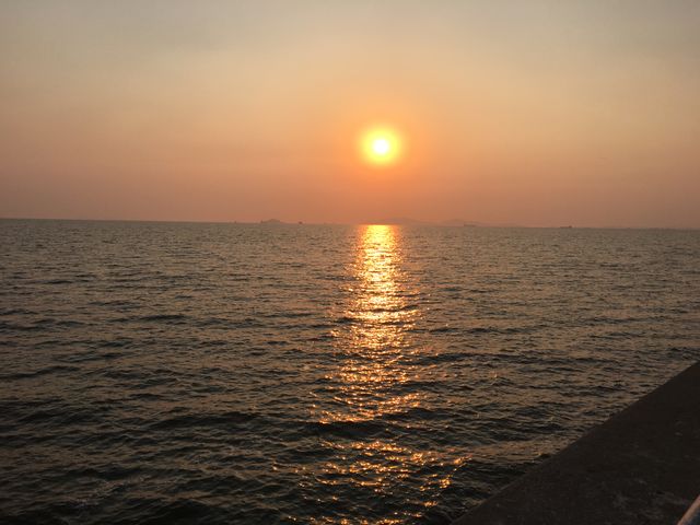 Golden Sunset Over Calm Ocean at Dusk - Download Free Stock Images Pikwizard.com