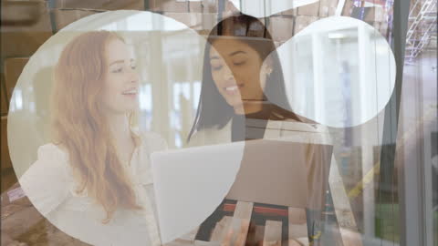 Business Collaboration with Digital Data Overlay and Global Concept