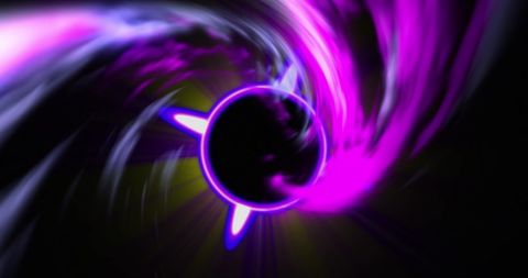 Colorful liquid shapes in motion with black background