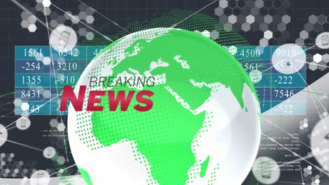 Global News Animation with Rotating Digital Globe
