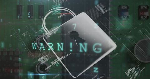 Cybersecurity Risk Represented by Digital Interface with Padlock - Download Free Stock Images Pikwizard.com