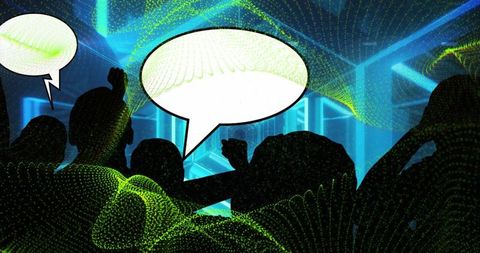 Abstract visualization of communication in cyber world